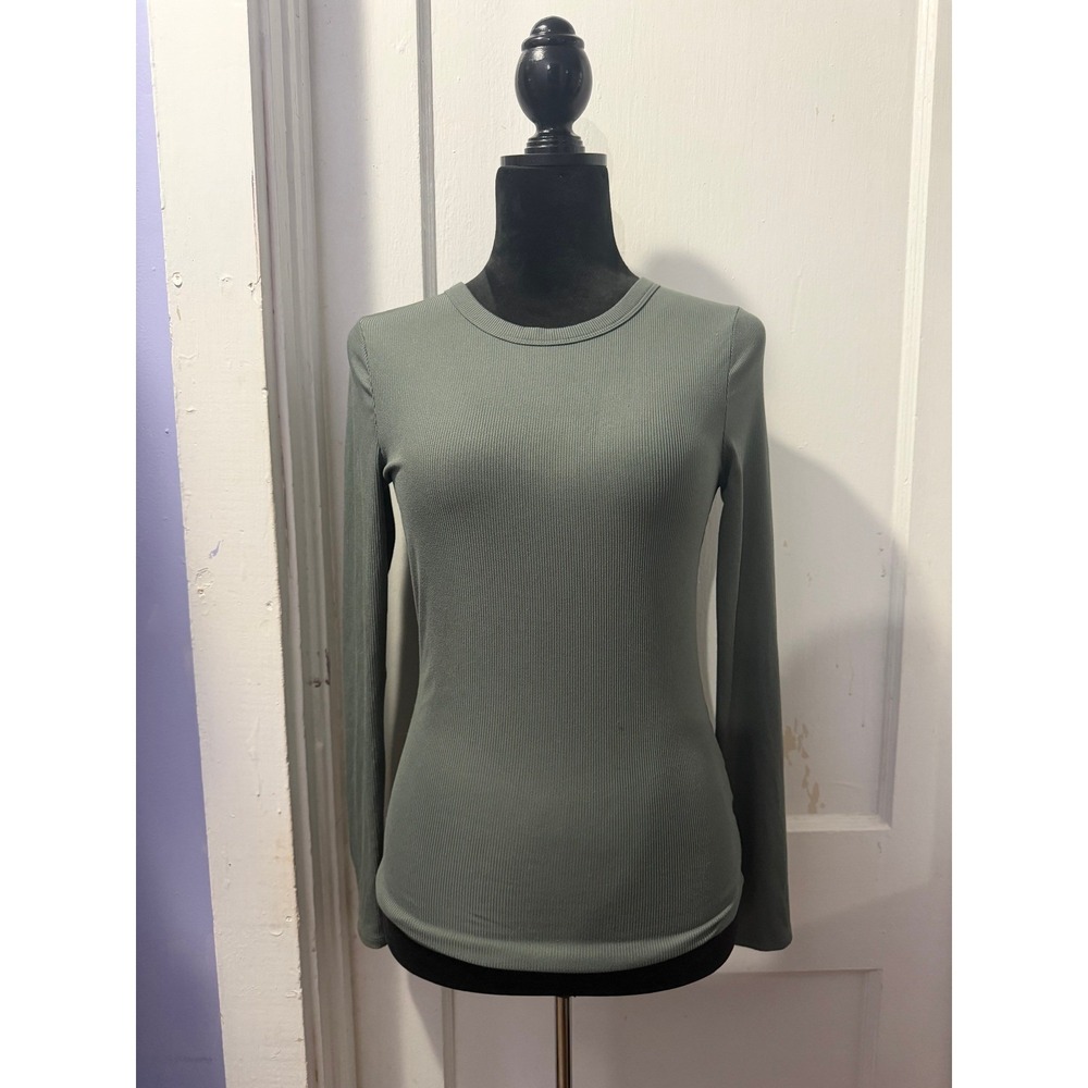No Boundaries Grey Long Sleeve Ribbed Knit Crew Neck Top Small S